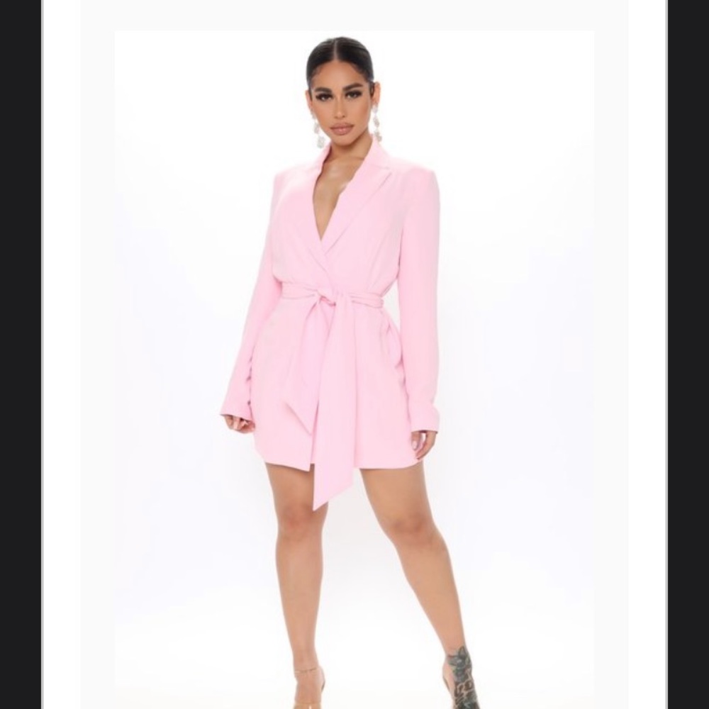 Pink blazer dress